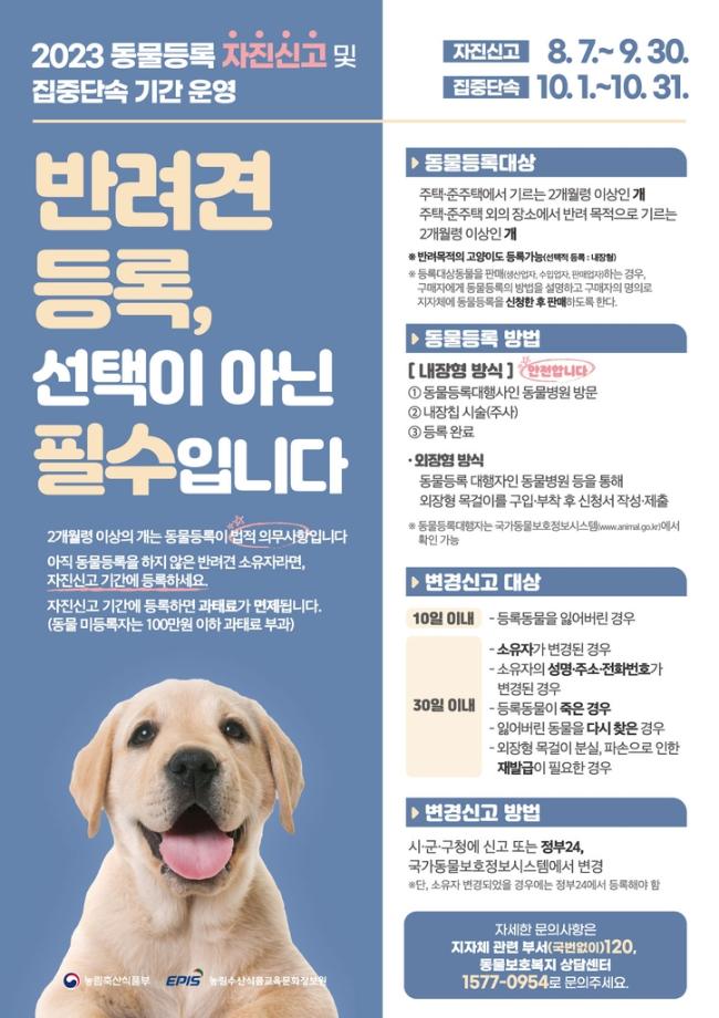 2023 동물등록 자진신고
