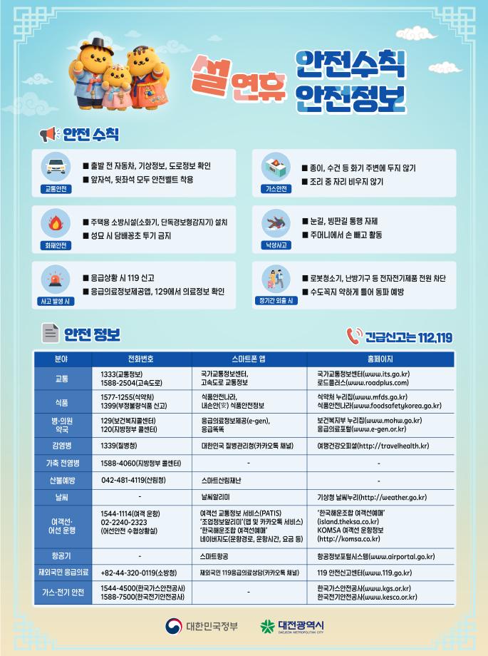 [행정안전부]설연휴 안전수칙,안전정보(대전광역시)