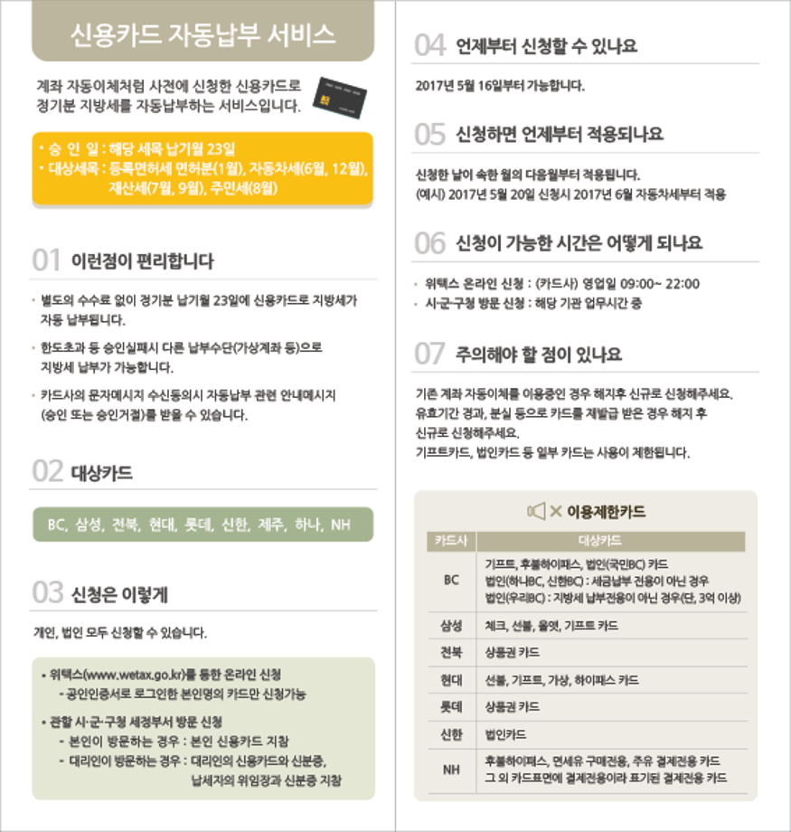 신용카드 자동납부 서비스 이미지