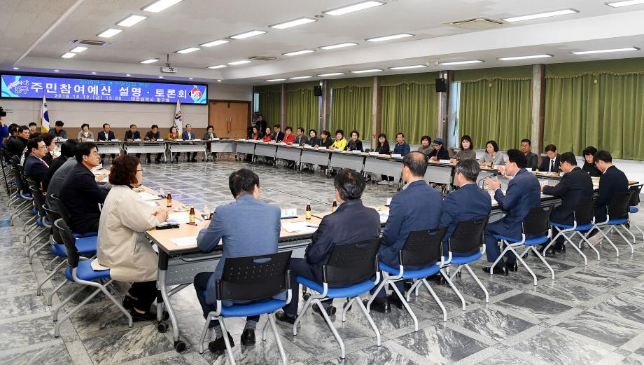 2019년도 예산편성을 위한 주민참여예산 토론회 개최 이미지