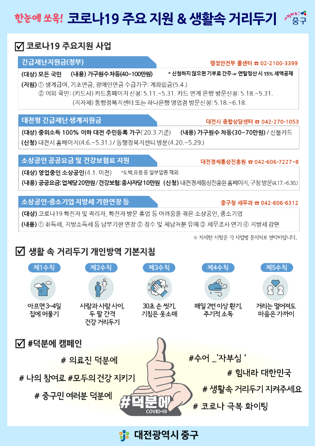 한눈에 쏘옥! 코로나19관련 중구 핫이슈 이미지