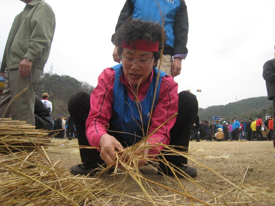 2010년 뿌리축제 새끼꼬기 대회 참가모습 이미지