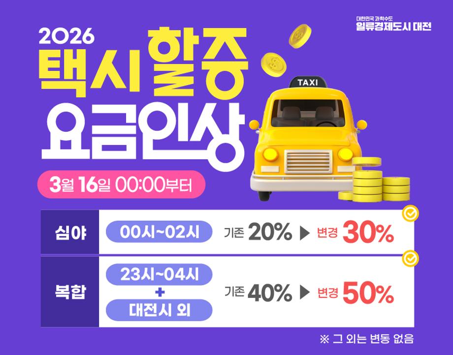 택시 할증 요금 인상