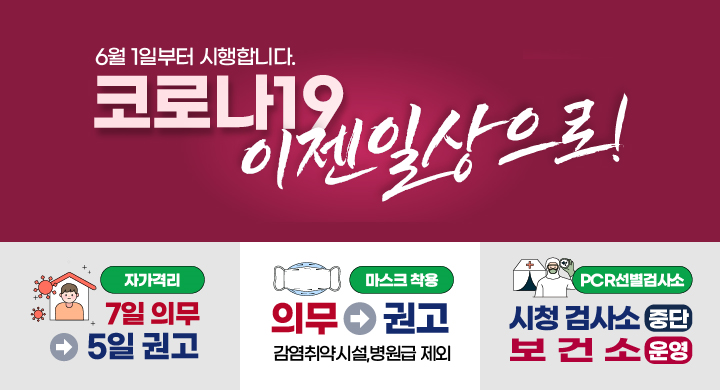 코로나 19 이젠 일상으로!