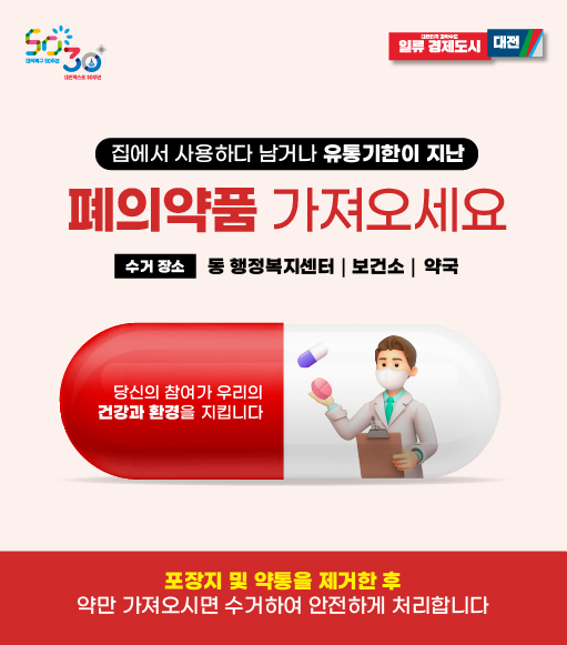 가정 내 폐의약품 배출 요령 안내
