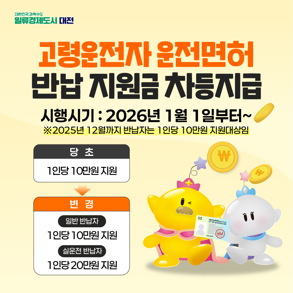 고령자 운전면허증 자진반납 지원