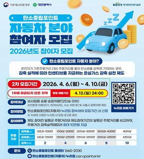 탄소중립포인트제도 자동차분야  홍보 전단지